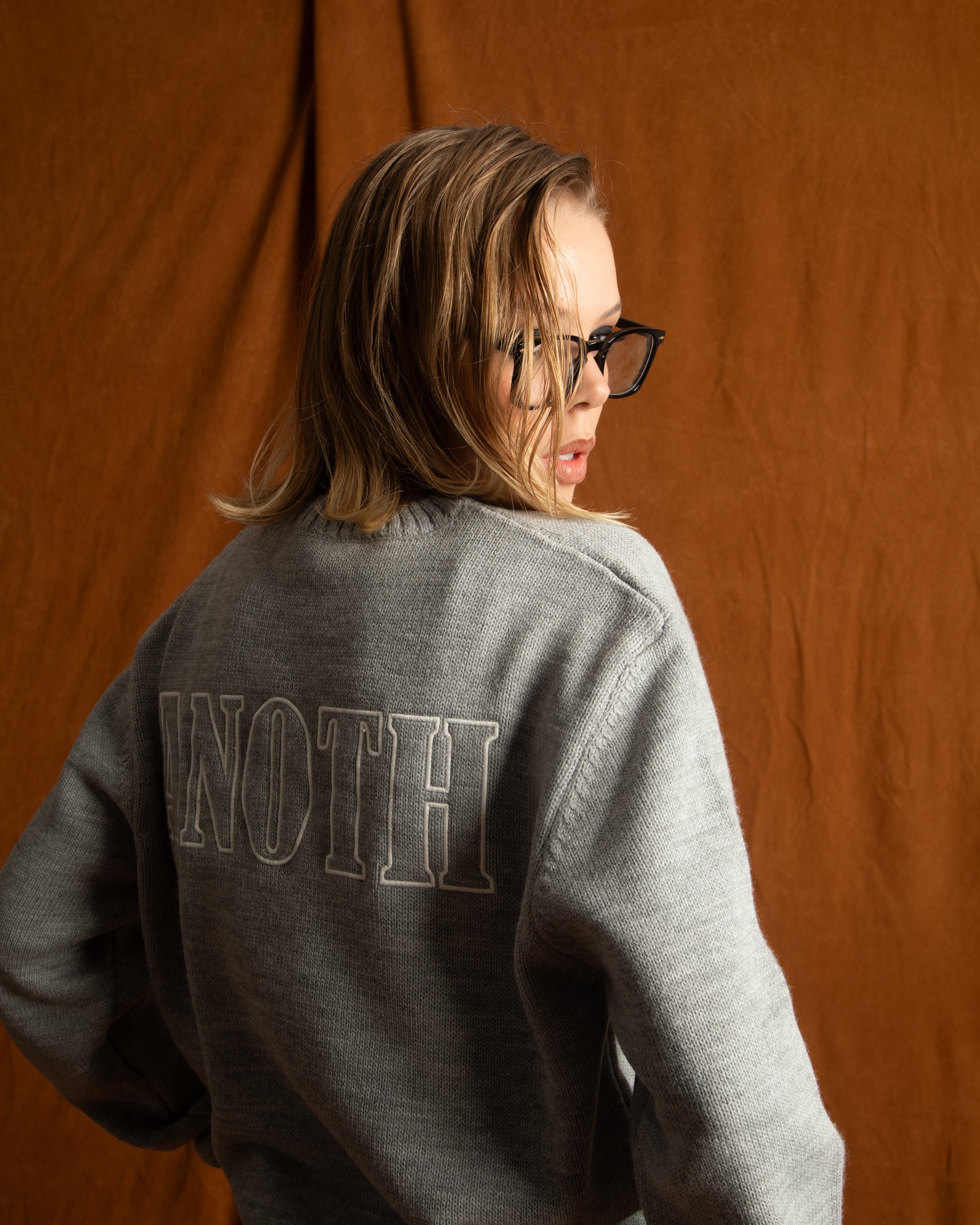 ANOTH WHITE GREY KNIT UNISEX KAZAK
