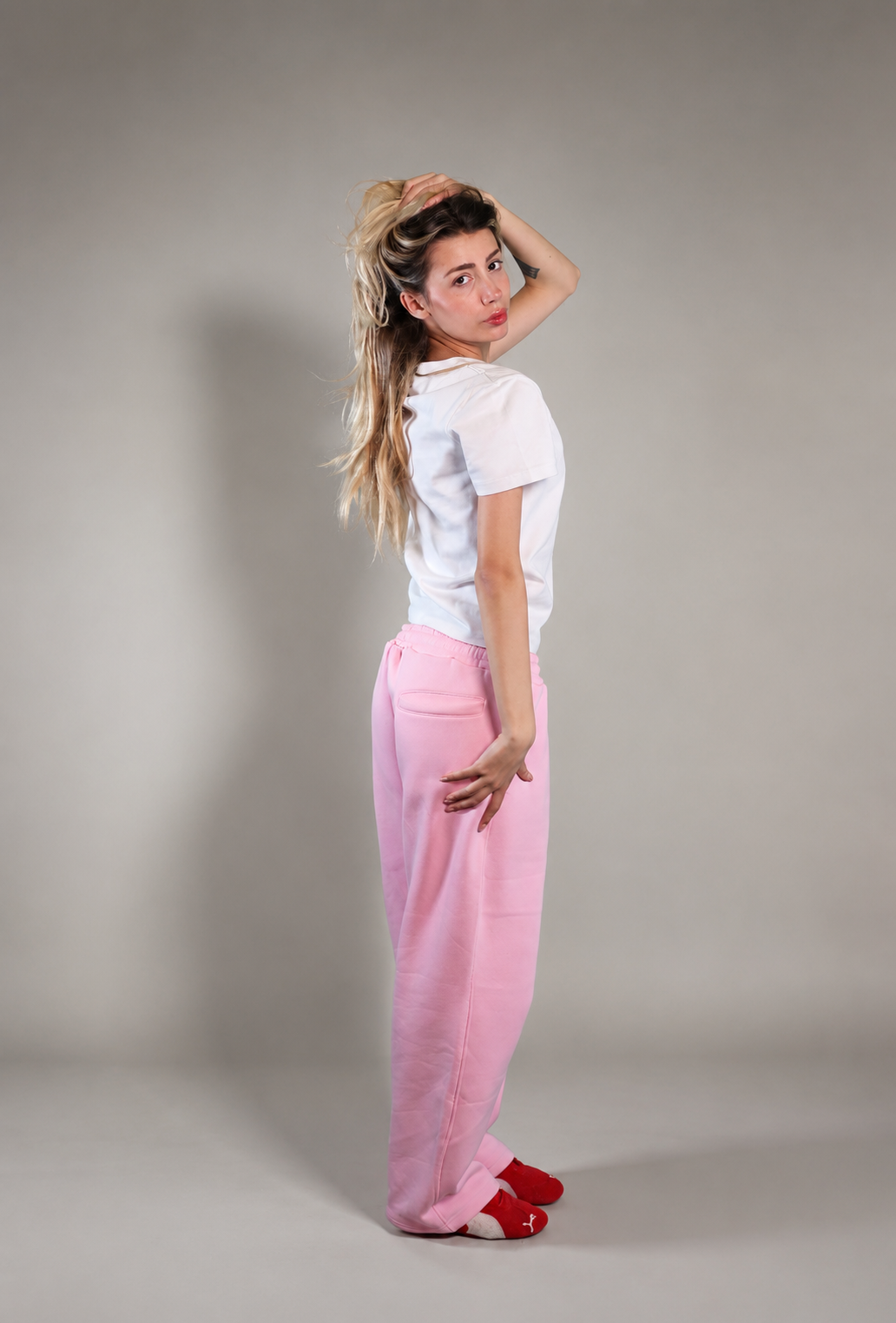 ANOTH PINK GENİŞ PAÇA PANTOLON