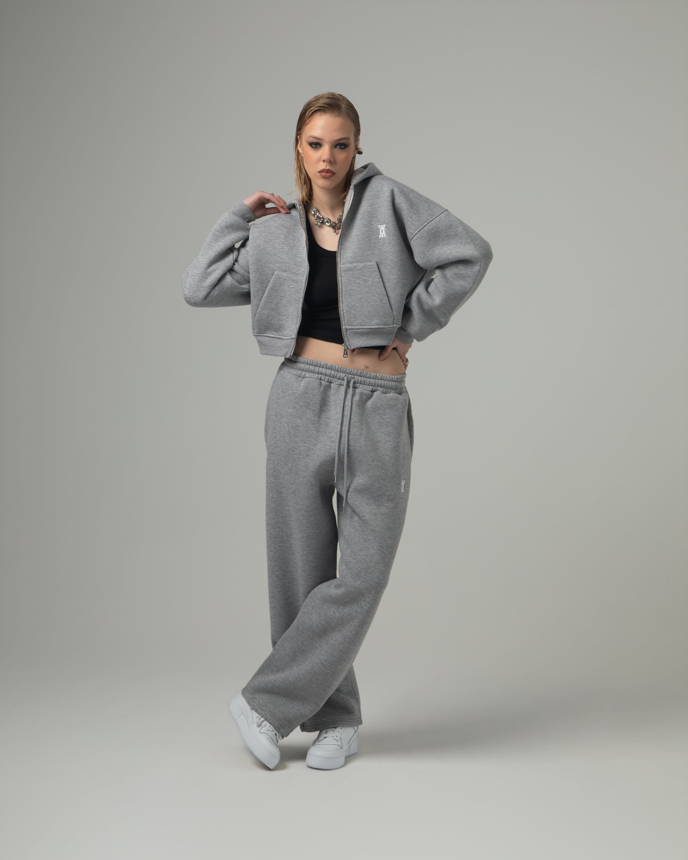 ANOTH GREY GENİŞ PAÇA PANTOLON