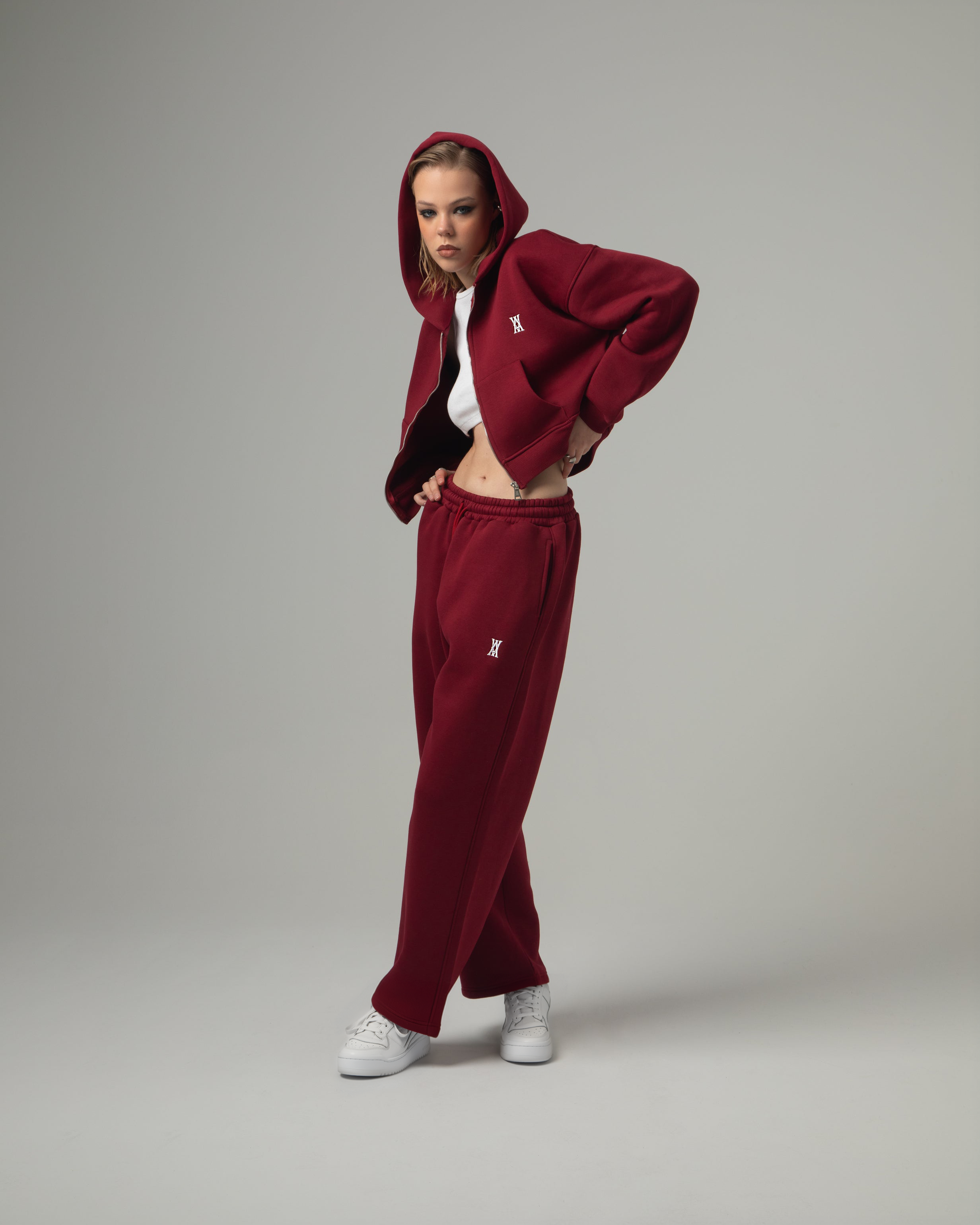 ANOTH CHERRY RED GENİŞ PAÇA PANTOLON