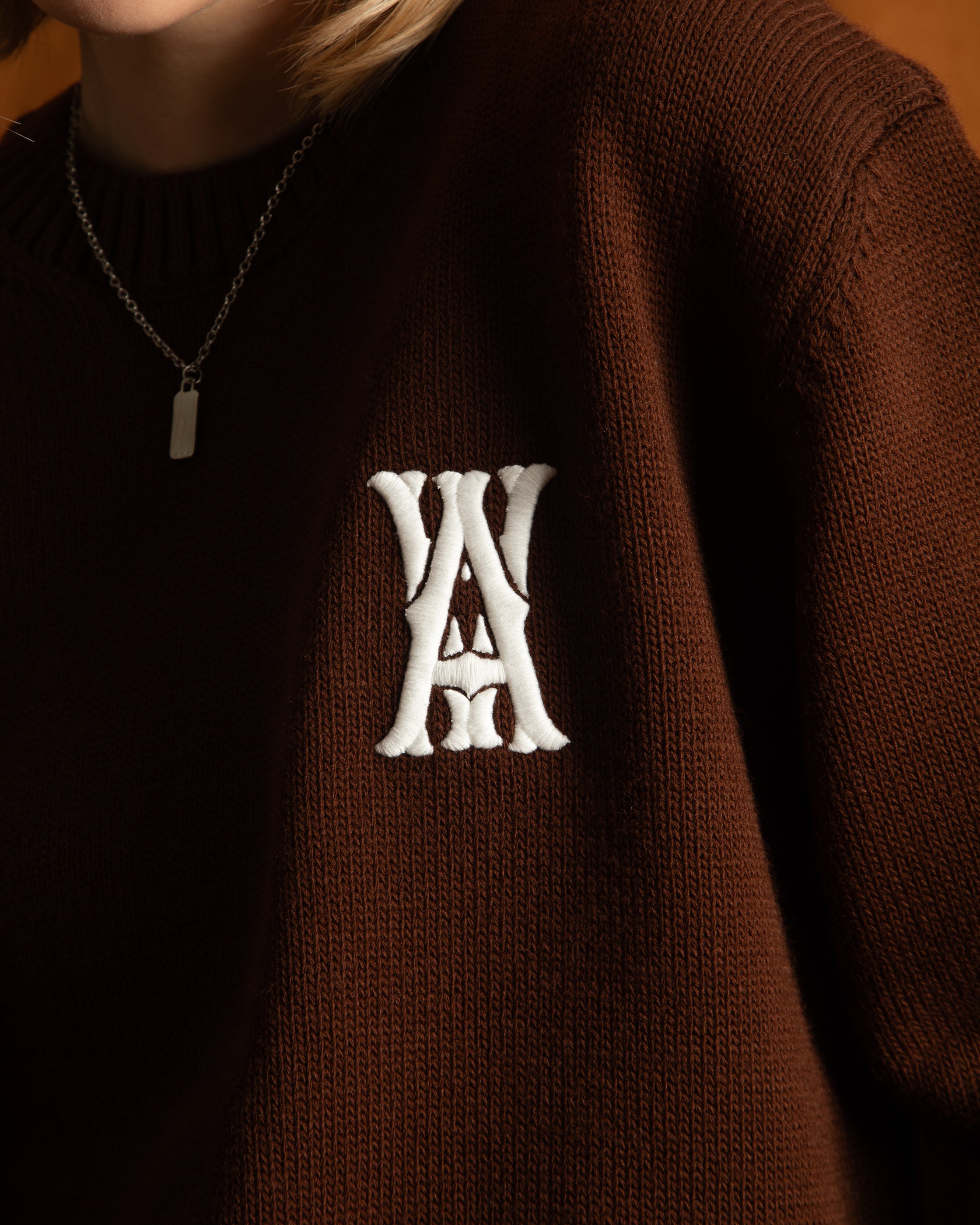 ANOTH WHITE BRICK KNIT UNISEX SWEATER