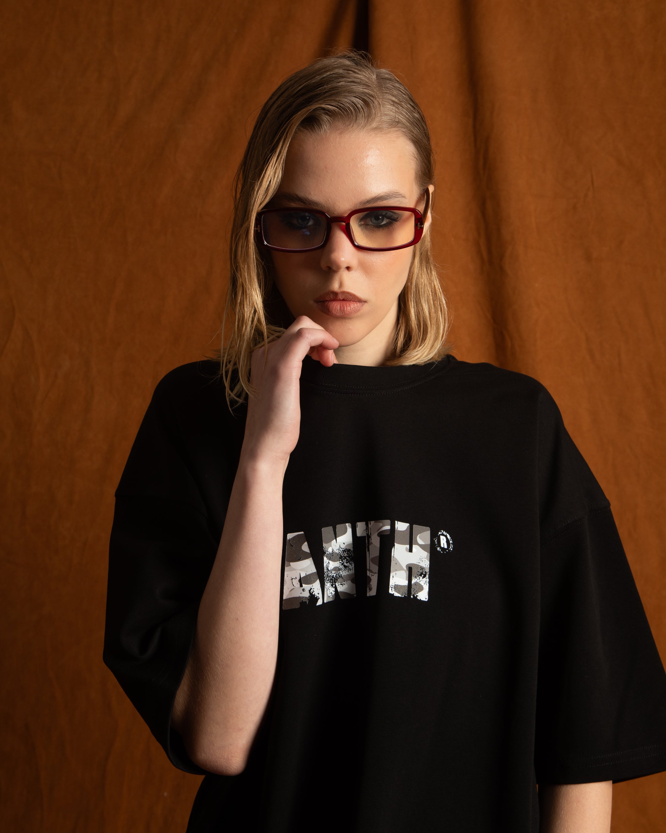 ANTH CAMO BLACK TEE