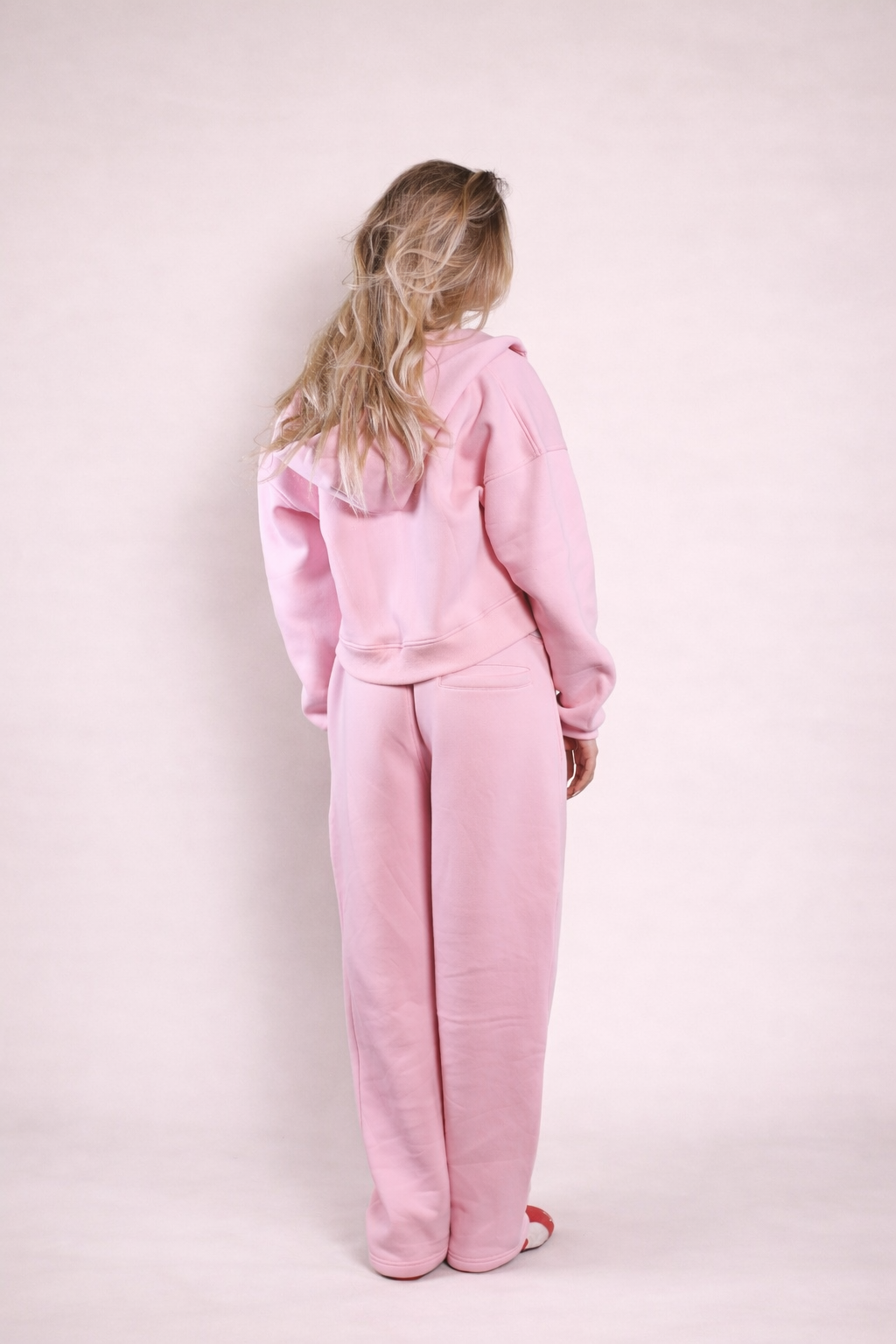 ANOTH PINK CROP KAPÜŞONLU SWEATSHIRT